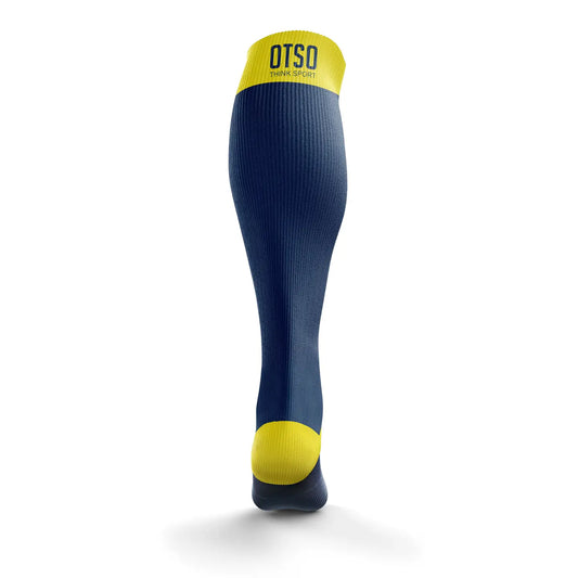 Chaussettes multisports Recovery bleu marine et jaune OTSO