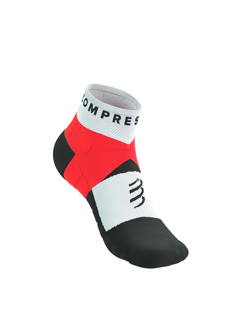 Ultra Trail Low Socks - Fluo Red/White low-cut ultra trail running socks