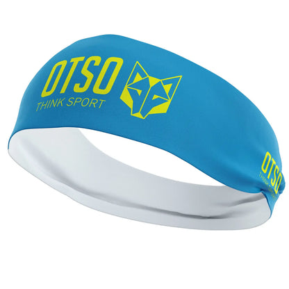 Bandeau sport OTSO Bleu clair/jaune fluo 12 cm