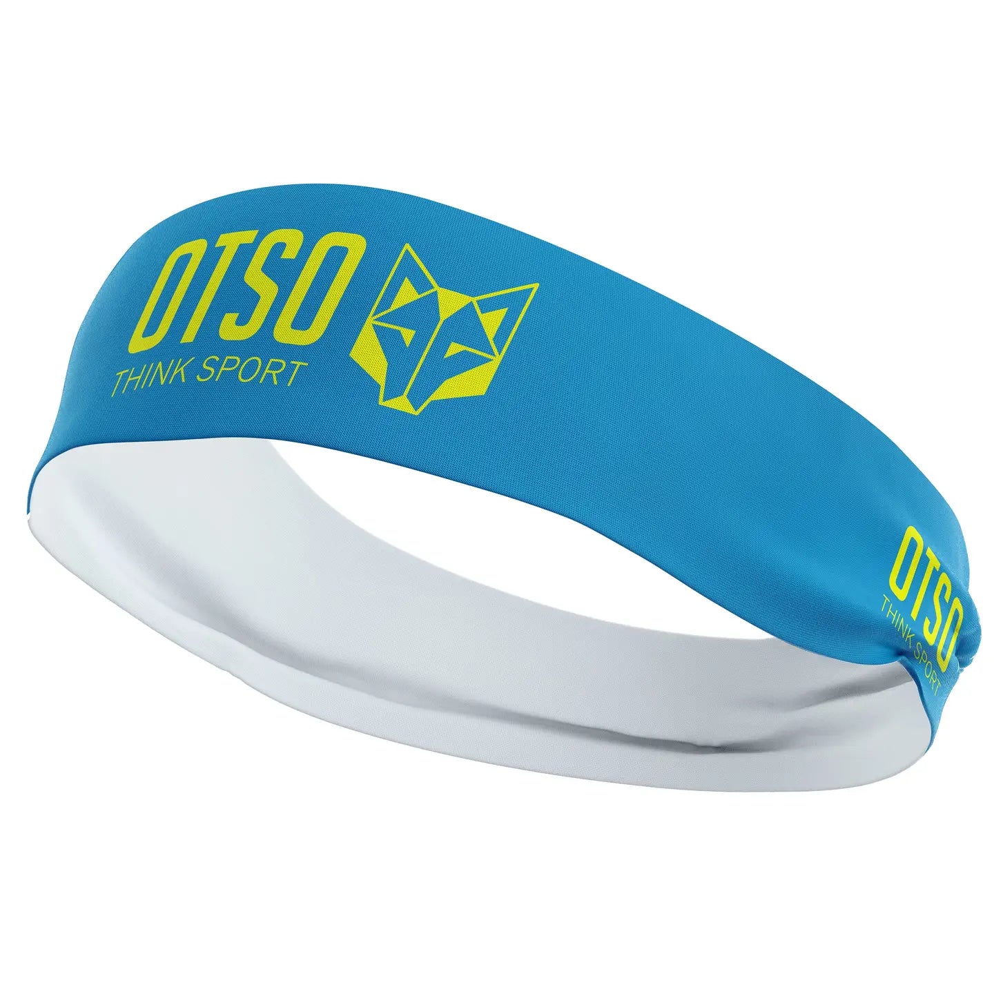 Bandeau sport OTSO Bleu clair/jaune fluo 12 cm