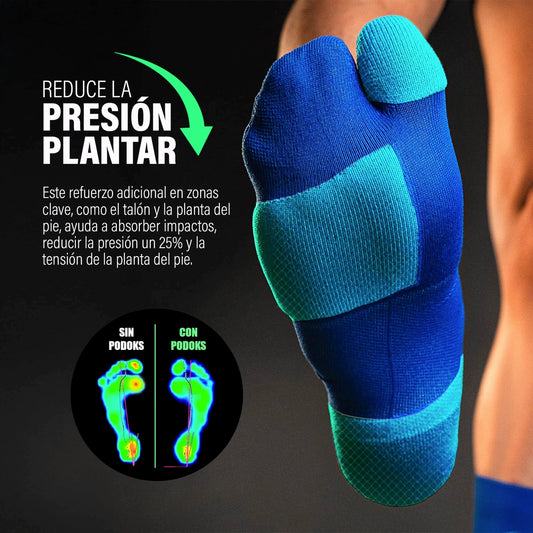 Chaussette de Running Haute Bleu PODOKS
