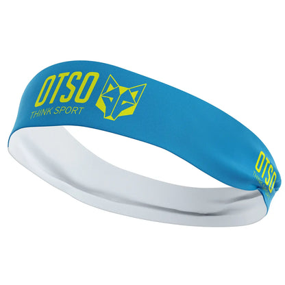 Bandeau sport OTSO Bleu clair/jaune fluo 12 cm