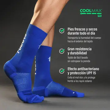 Chaussette de Running Haute Bleu PODOKS