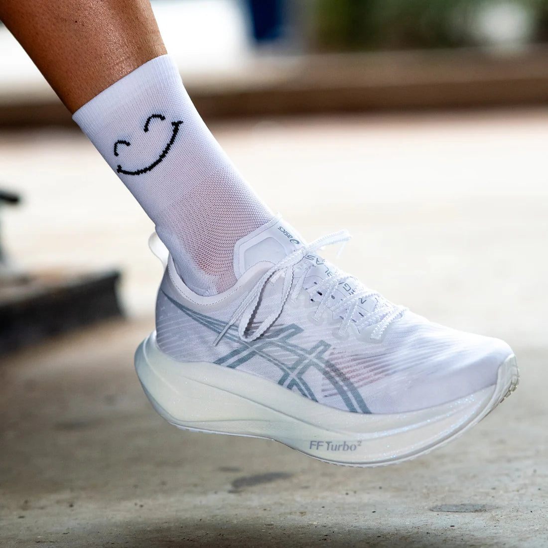 HAPPY MODE WHITE - CALCETÍN RUN ULTRALIGHT SPORKS