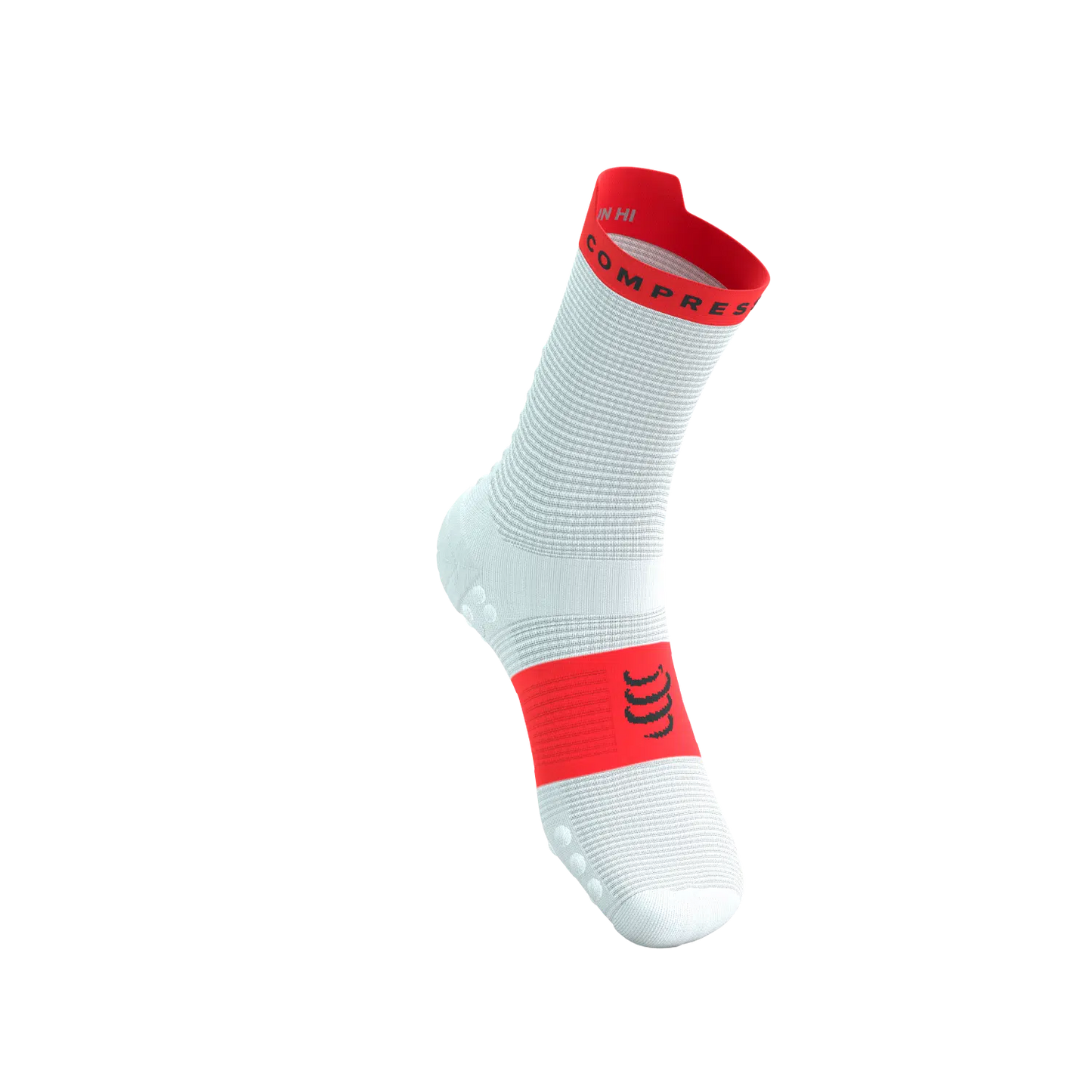 Pro Racing Socks V4.0 Run High - White/Fluo Red