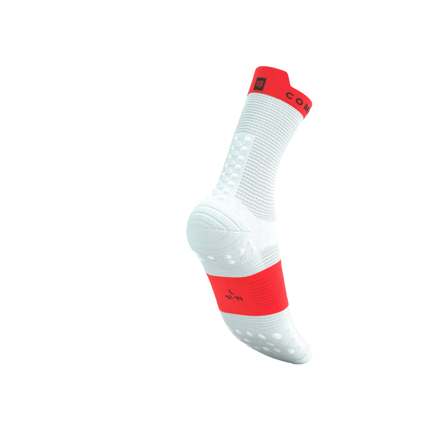 Pro Racing Socks V4.0 Run High - White/Fluo Red