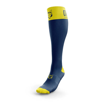 Chaussettes multisports Recovery bleu marine et jaune OTSO