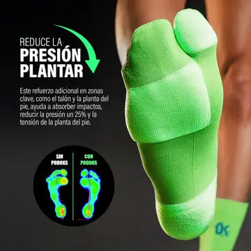 Chaussette de Running Haute Vert PODOKS
