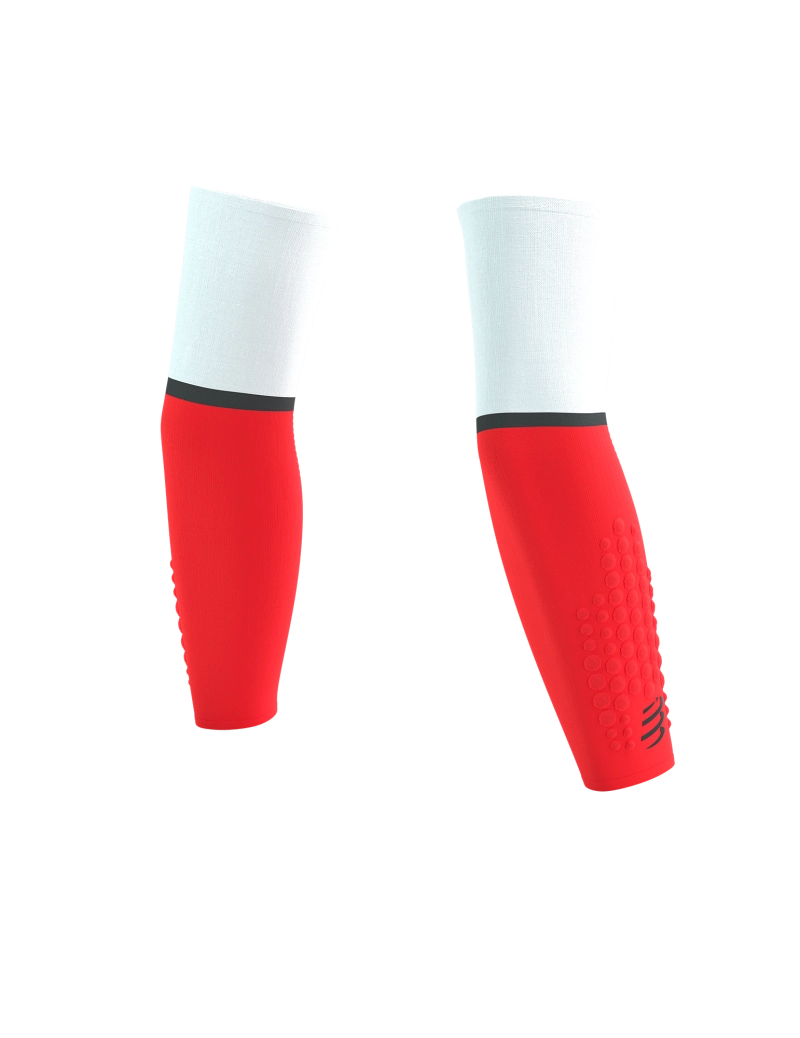 Compressport Manchons de compression / Armforce Ultralight - Blanc/Rouge fluo