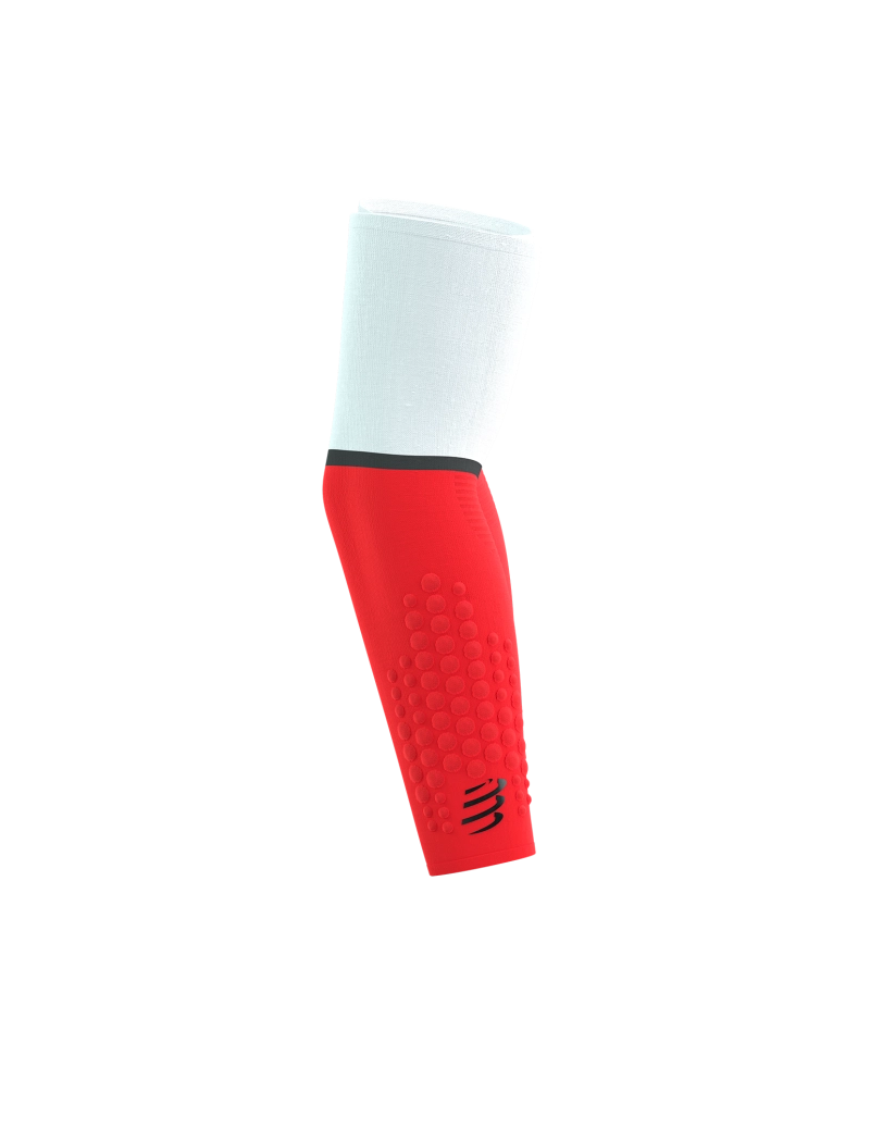 Compressport Manchons de compression / Armforce Ultralight - Blanc/Rouge fluo