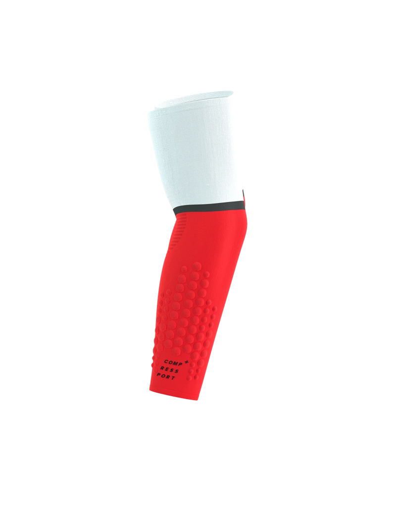 Compressport Manchons de compression / Armforce Ultralight - Blanc/Rouge fluo