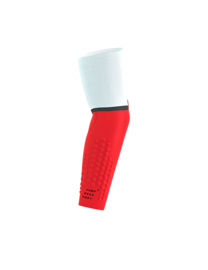 Compressport Manchons de compression / Armforce Ultralight - Blanc/Rouge fluo