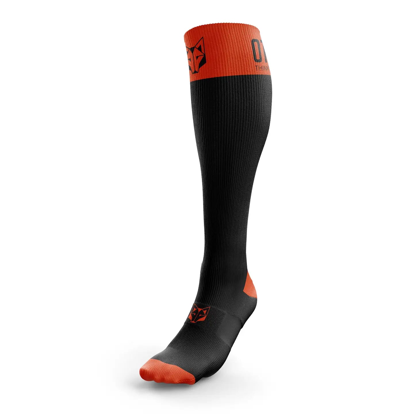 Chaussettes multisports Recovery noires et orange fluo