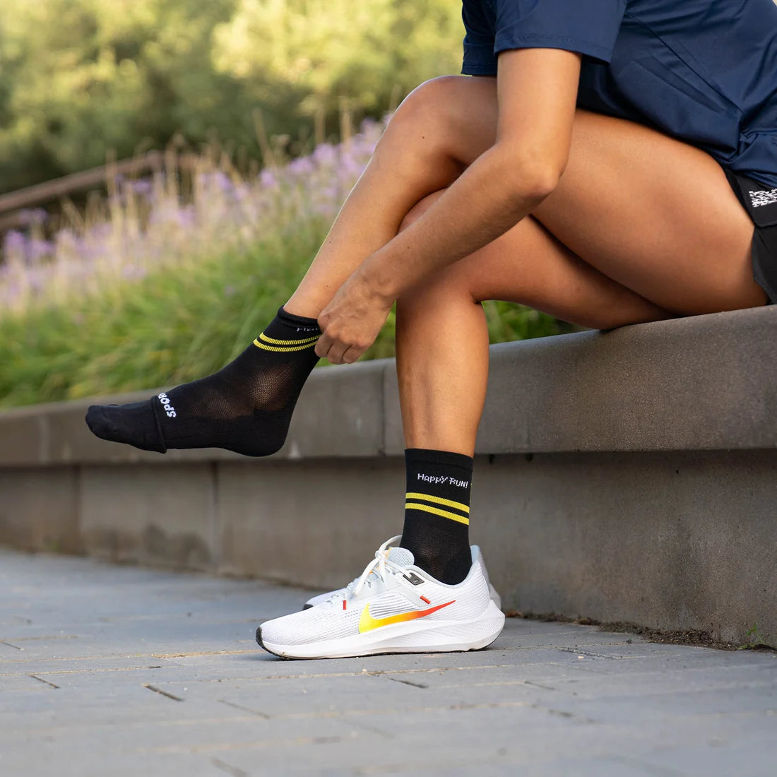 HAPPY RUN BLACK - RUN ULTRALIGHT SOCKS  SPORKS