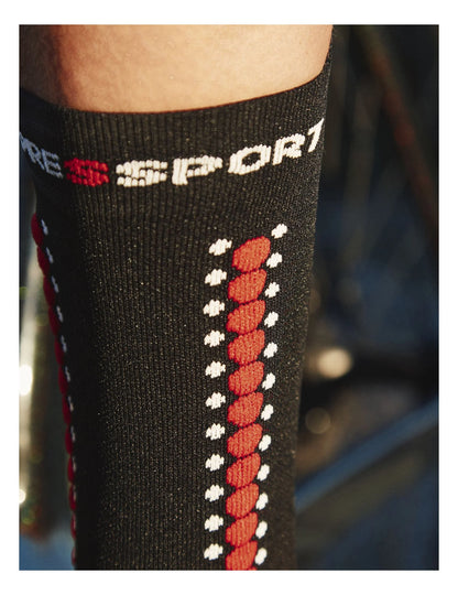 PRO RACING SOCKS V4.0 BIKE BLACK/RED