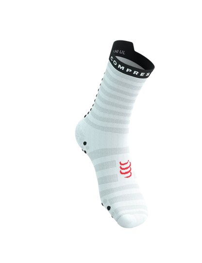 PRO RACING SOCKS V4.0 ULTRALIGHT RUN HIGH WHITE/FLUO RED/BLACK