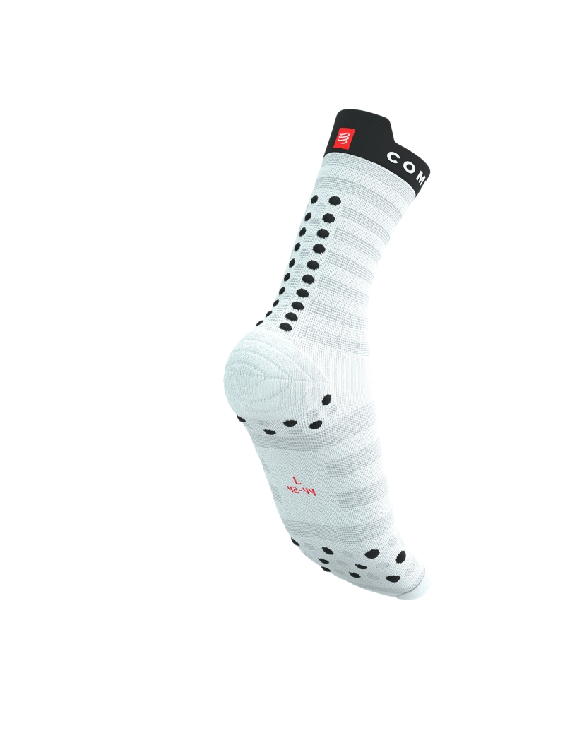 PRO RACING SOCKS V4.0 ULTRALIGHT RUN HIGH WHITE/FLUO RED/BLACK