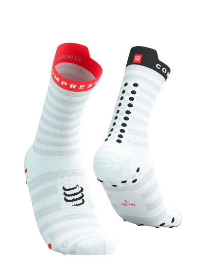 Compressport Pro Racing Socks v4.0 Ultrilight Run High WHITE/FLUO RED/BLACK