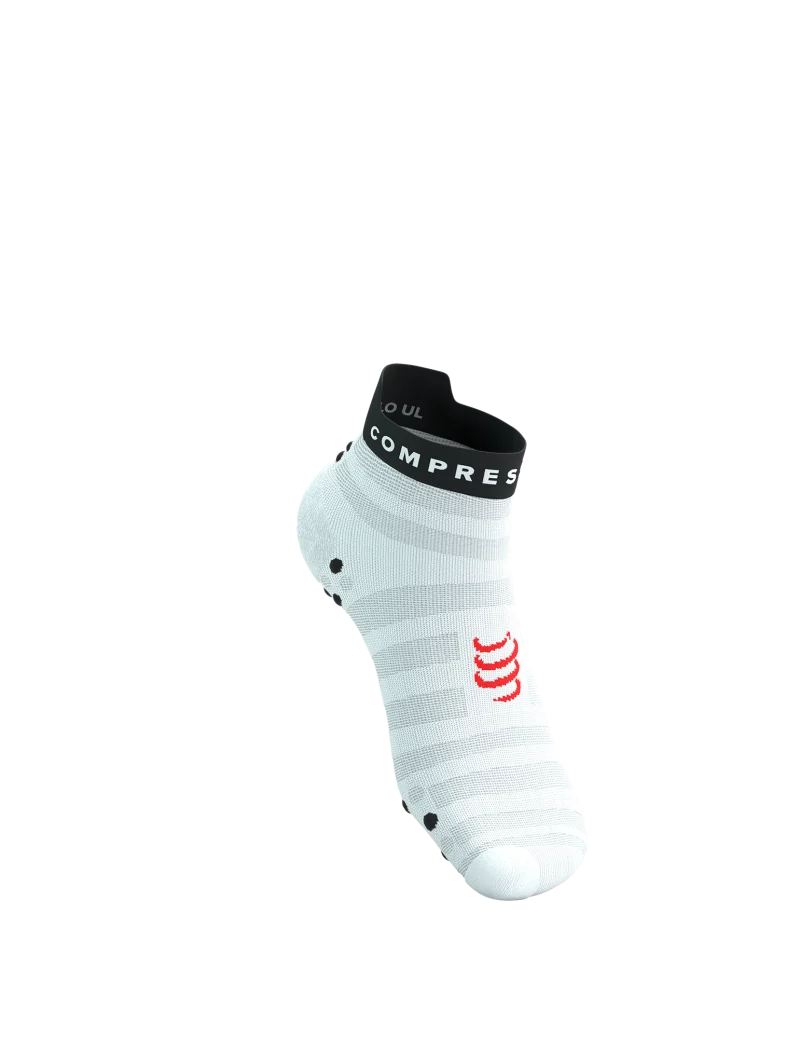 Compressport PRO RACING SOCKS V4.0 ULTRALIGHT RUN LOW WHITE/FLUO RED/BLACK
