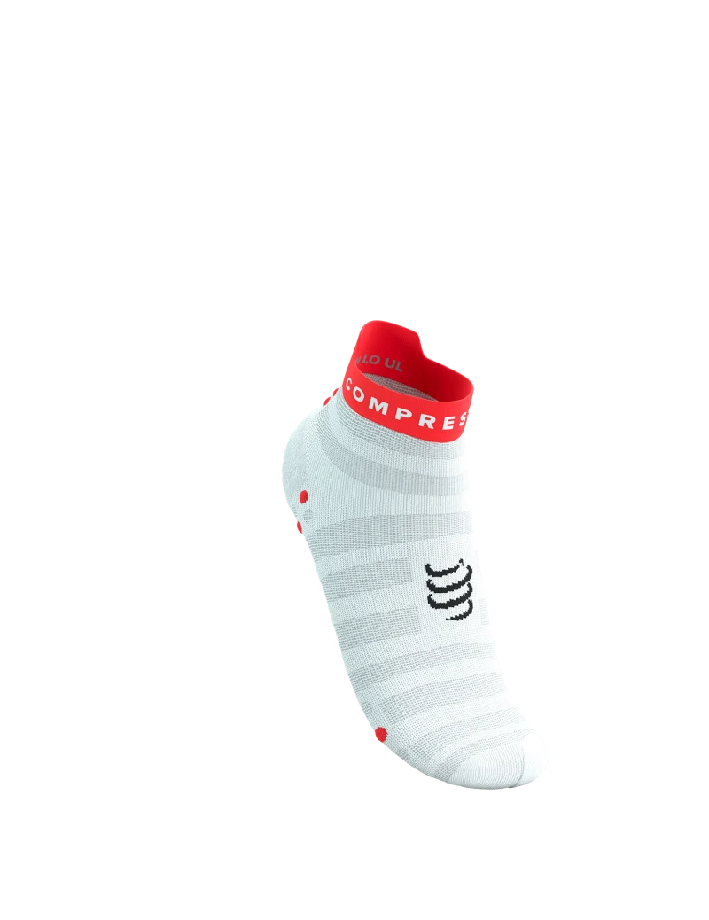 Compressport PRO RACING SOCKS V4.0 ULTRALIGHT RUN LOW WHITE/FLUO RED/BLACK