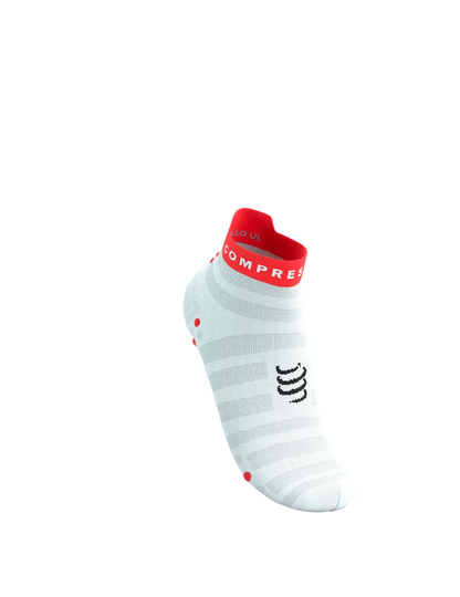 Compressport PRO RACING SOCKS V4.0 ULTRALIGHT RUN LOW WHITE/FLUO RED/BLACK