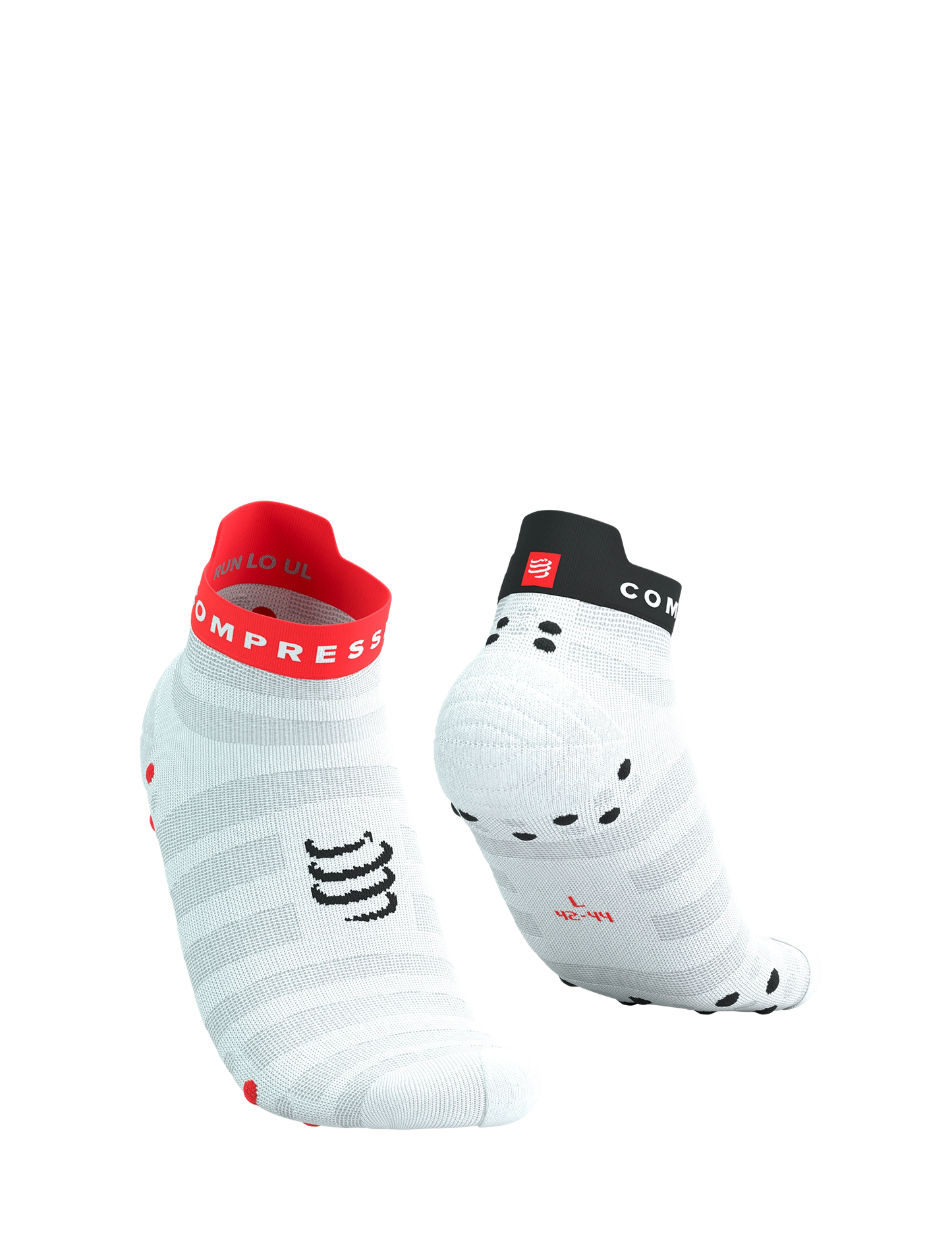 Compressport PRO RACING SOCKS V4.0 ULTRALIGHT RUN LOW WHITE/FLUO RED/BLACK