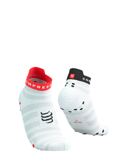 Compressport PRO RACING SOCKS V4.0 ULTRALIGHT RUN LOW WHITE/FLUO RED/BLACK