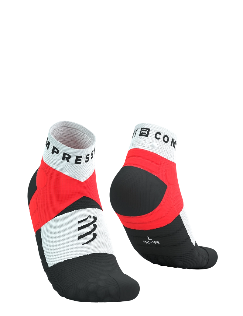 Ultra Trail Low Socks - Fluo Red/White  low-cut ultra trail running socks
